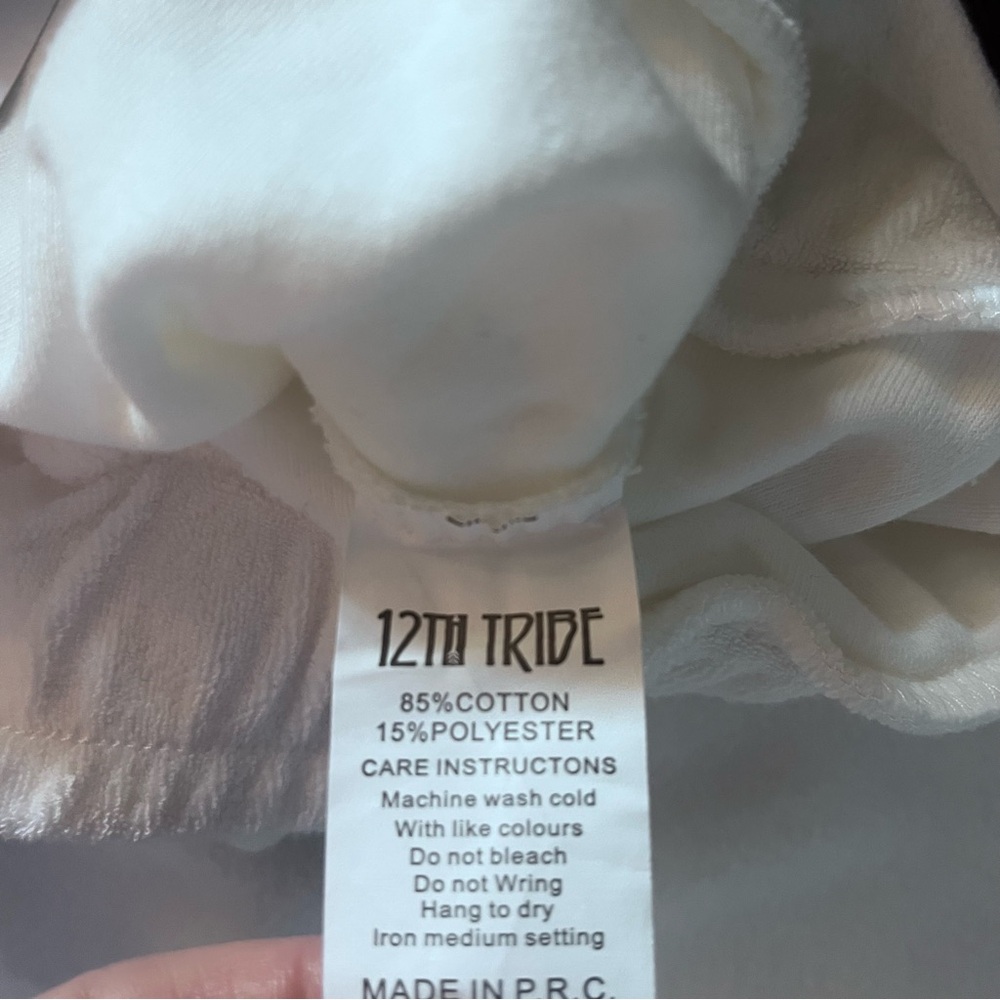 12th Tribe White Women's Terrycloth Drawstring Pants Size M - Picture 5 of 7